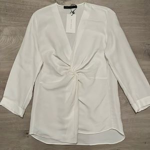 NWT Zara Cream Twisted Front Tunic